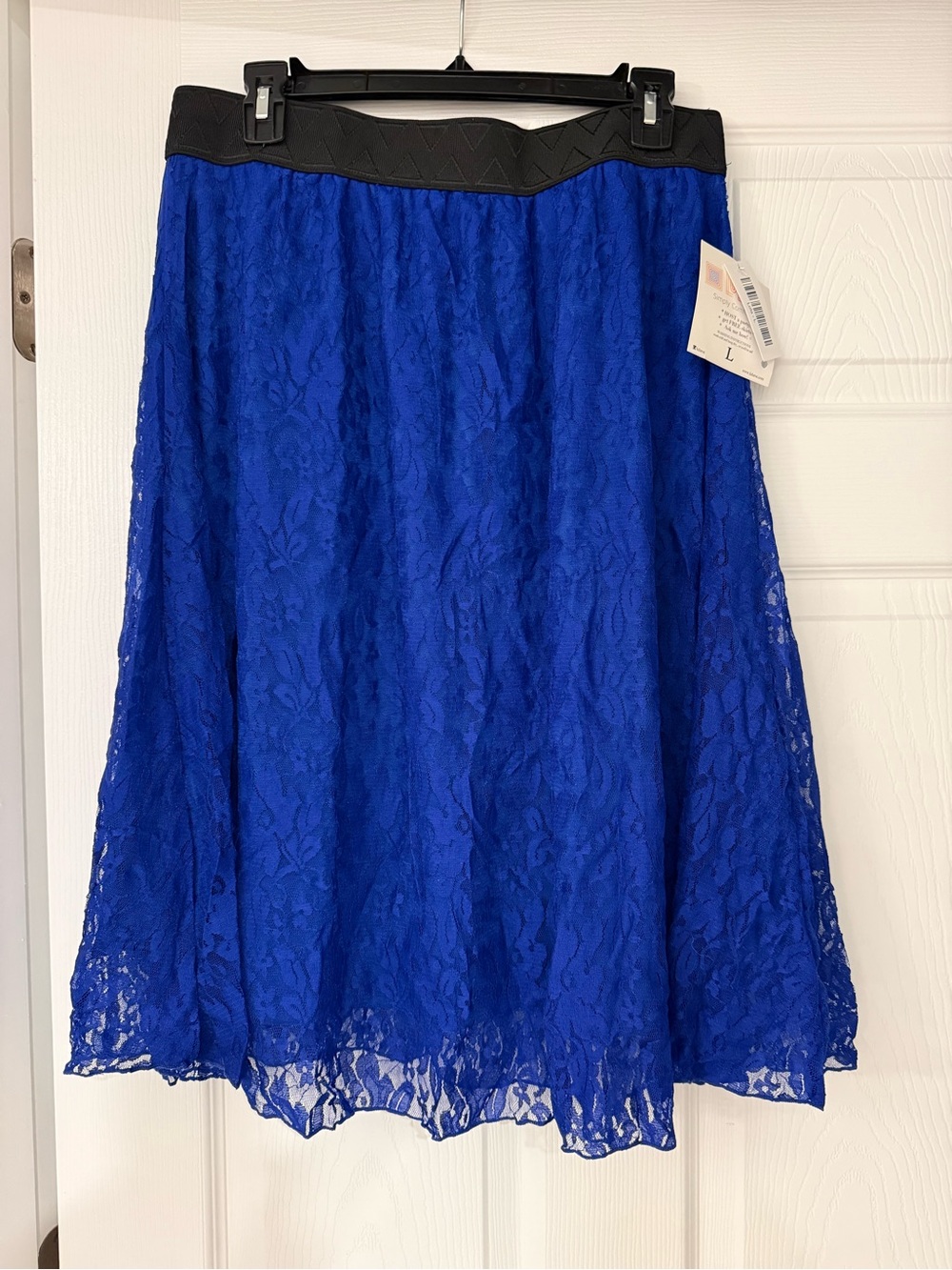 Lularoe Lola Women's Lace A-Line Skirt - Royal Blue